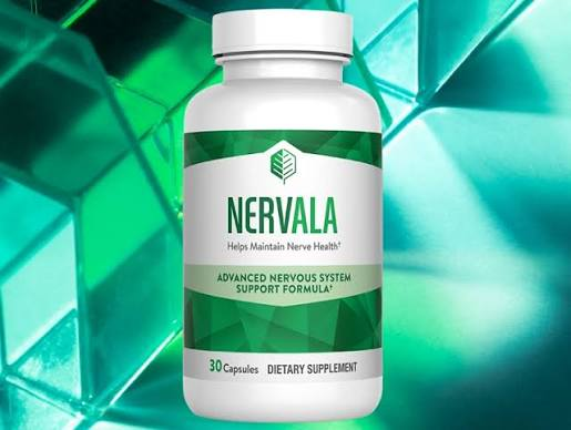 Nervala bottle on a calm green background